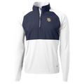 Men's Cutter & Buck White/Navy Marquette Golden Eagles Adapt Eco Knit Hybrid Recycled Quarter-Zip Pullover Top