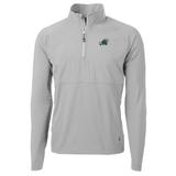 Men's Cutter & Buck Silver Tulane Green Wave Adapt Eco Knit Hybrid Recycled Quarter-Zip Pullover Top