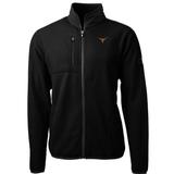 Men's Cutter & Buck Black Texas Longhorns Team Logo Cascade Eco Sherpa Fleece Full-Zip Jacket