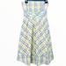 Anthropologie Dresses | Anthropologie Maeve Yellow Plaid Strapless Pleated Dress Size 2 | Color: Blue/Yellow | Size: 2