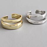 Free People Jewelry | 925 Sterling Silver Double Layer Ring | Color: Gold/Silver | Size: Various