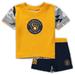 Newborn & Infant Gold/Navy Milwaukee Brewers Pinch Hitter T-Shirt Shorts Set