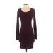 H&M Casual Dress - Bodycon: Burgundy Solid Dresses - Women's Size X-Small
