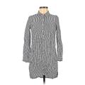 Forever 21 Casual Dress - Shirtdress: Blue Checkered/Gingham Dresses - Women's Size Small