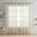 Gracie Oaks Inshaal Abstract Semi-Sheer Grommet Curtain Panels Polyester in White/Brown | 96 H x 54 W in | Wayfair 01CBFD68DB304B0ABAE00820DA641EC9