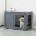 Pawhut Wooden Pet Crate Wood in Gray | 23.5 H x 32.75 W in | Wayfair D02-081V80GY