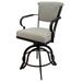 Tobias Designs Swivel Stool Upholstered/Metal in Gray/Black | 52 H x 22 W x 20 D in | Wayfair miamiBSw26_pAsh_bl