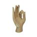 Dakota Fields Calaway Carved Wooden A-OK Hand Gesture Figurine Wood in Brown/Gray | 8 H x 3.25 W x 2.25 D in | Wayfair