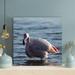 Bayou Breeze a White Flamingo w/ Feet in the Water Wrapped Canvas Painting Canvas in Gray | 12 H x 12 W x 2 D in | Wayfair