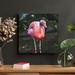 Bayou Breeze Pink Flamingo In Water During Daytime 1 - 1 Piece Square Graphic Art Print On Wrapped Canvas in Green/Pink | Wayfair