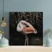 Bayou Breeze A Flamingo Scratching Its Feather During Daytime - 1 Piece Square Graphic Art Print On Wrapped Canvas in Black/White | Wayfair