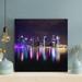 Latitude Run® City Skyline During Night Time 1 - Wrapped Canvas Painting Metal in Black | 32 H x 32 W x 2 D in | Wayfair