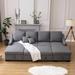 Latitude Run® Amant 103.5" Charles Of London Sofa Bed Velvet, Wood in Gray | 38.5 H x 104.7 W x 59.8 D in | Wayfair