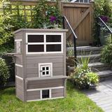 Archie & Oscar™ Monte Outdoor Cat House w/ Raised Floor Solid Wood in Gray/White | 48 H x 38.5 W in | Wayfair 76C70FF36FC04331B185E40D46E88D00