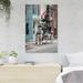 Gracie Oaks 88_Horse Carriage Outside A Building - 1 Piece Rectangle Graphic Art Print On Wrapped Canvas in Brown/White | Wayfair