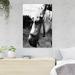 Gracie Oaks 46_Grayscale Photo Of Horse Head 4 - 1 Piece Rectangle Graphic Art Print On Wrapped Canvas in Black/Gray | 14 H x 11 W x 2 D in | Wayfair