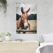 Gracie Oaks Horse Standing On Field By Metal Fence - 1 Piece Rectangle Graphic Art Print On Wrapped Canvas in Brown | 14 H x 11 W x 2 D in | Wayfair