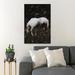 Gracie Oaks White Horse Near Fence - 1 Piece Rectangle Graphic Art Print On Wrapped Canvas in Black/Green/White | 20 H x 16 W x 2 D in | Wayfair