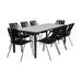 Fineline and Clip Indoor Outdoor 9 Piece Dining Set in Dark Eucalyptus Wood with Superstone and Rope