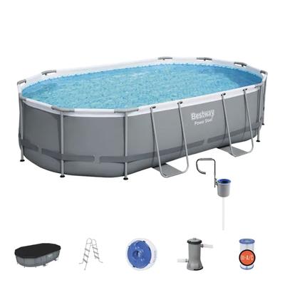 Bestway Power Steel 16 x 10-Foot Above Ground Pool Set with w/ Surface Skimmer - 150.4