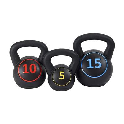 BalanceFrom Wide Grip Kettlebell Fitness Exercise Weights, 5, 10, and 15 Pounds - 5 x 8.5 x 6.50 inches