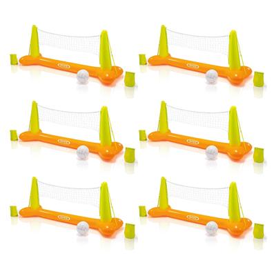 Intex Inflatable Floating Swimming Pool Toy Volleyball Game, Multicolor (6 Pack) - 15