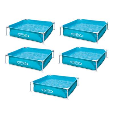 Intex Mini Frame Kiddie 4ft x 4ft x 12in Beginner Frame Swimming Pool (5 Pack) - 10