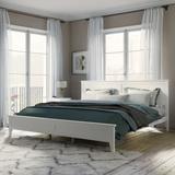 Modern White Solid Wood King Platform Bed Solid Wood Bed
