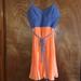 Jessica Simpson Dresses | Jessica Simpson Chambray Pleated Dress Size M Nwot | Color: Blue/Orange | Size: M