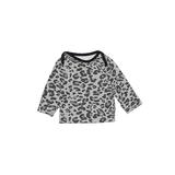 Monica + Andy Long Sleeve T-Shirt: Gray Animal Print Tops - Size 0-3 Month