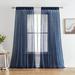 HLC.ME Lauren Solid Color Semi-Sheer Rod Pocket Curtain Panels Polyester in Green/Blue/Brown | 54" W x 84" L | Wayfair LAURN-BTRP-84-GRYTL