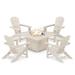 POLYWOOD® Palm Coast 5-Piece Adirondack Chair Conversation Set w/ Fire Pit Outdoor Table Plastic | Wayfair PWS710-1-SA