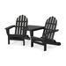 POLYWOOD® Classic Folding Adirondacks w/ Angled Connecting Table Wood in Black/Brown | Wayfair PWS562-1-BL
