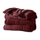 Sunbeam Blanket w/ Dual Digital Display Controllers Microfiber/Fleece/ in Red/Brown | 90 H x 84 W in | Wayfair 950118222M