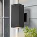 Wade Logan® Aashman Matte Black 2 - Bulb Outdoor Armed Sconce Aluminum/Metal in Black/Gray | 11.75 H x 4.75 W x 7.5 D in | Wayfair