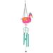 Arlmont & Co. Gumesindo Colorful Flamingo Hanging Planter Wind Chime Metal in Pink | 35 H x 9 W x 4 D in | Wayfair 5B6BE101A98946CA8BEA892C3E9C6B49