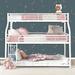 Isabelle & Max™ Bluford Twin XL Over Full XL Over Queen Triple Bunk Bed w/ Ladders & Slats in White | 74.02 H x 83.01 W x 61.81 D in | Wayfair