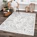 White 90 x 62 x 0.18 in Area Rug - Bayou Breeze Hoellein Floral Natural Verde High Low Indoor Outdoor Rug | 90 H x 62 W x 0.18 D in | Wayfair