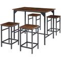 Tectake - Ensemble table de bistrot edinburgh 1 table + 4 tabourets de bar - Ensemble table de bar,