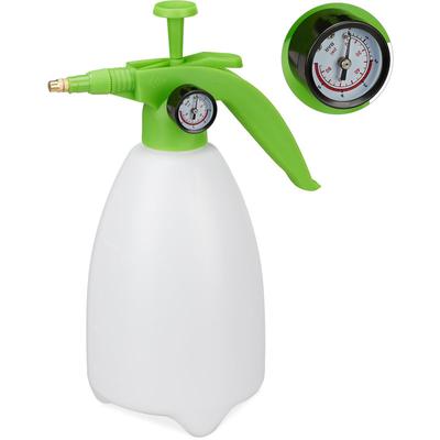 Pumpsprühflasche, einstellbare Messingdüse, Manometer, Garten Schädlingsbekämpfung, 2l