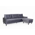 byLIVING Atlanta Ecksofa/Longchair wahlweise rechts oder Links montierbar, Samt, schwarz, 218 x 144, H 78,5 cm