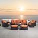 Palisades 8 Piece Sunbrella Outdoor Patio Seating Set