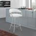 Palmdale Faux Leather and Metal Upholstered Swivel Counter or Bar Stool