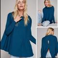Free People Sweaters | Free People Lover Rib Thermal Top Sweater | Color: Blue/Green | Size: S