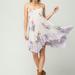 Free People Dresses | Free People Dreamy & Romantic Faded Bloom Mini Dress Size Small Ivory Combo Nwt | Color: Cream/Purple | Size: S