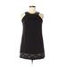 Express Casual Dress - Shift Crew Neck Sleeveless: Black Print Dresses - Women's Size X-Small