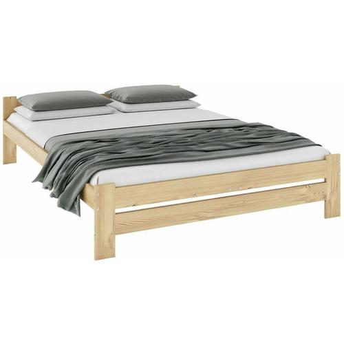 Holzbett Erhöhtes Bett mit Lattenrost Massivholzbett Seniorenbett Bettgestell ohne Matratze (en),