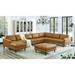 Multi Color Sectional - Wade Logan® Allysson 174" Wide Leather Match Right Hand Facing Modular Corner Sectional w/ Ottoman Leather Match | Wayfair