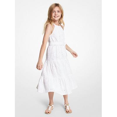 Michael Kors Floral Lace Belted Dress White 8Y