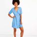 Madewell Dresses | Madewell Denim Shirred Sleeves Wrap Dress | Color: Blue | Size: S